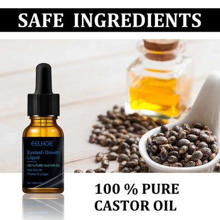 Castor Oil Eyelash Growth Serum With Brush Multipurpose Hair Eyebrow Eyelash Growth Thick Essence Nourishing Moisturize Liquid