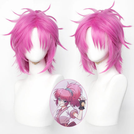 Cosplay Wig Machi Anime Wig Rose-red Game Role-Play Wig Grab Ponytail Synthetic Wig for Anime Party Masquerade Carnival Cosplay