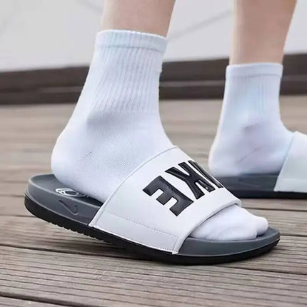 Nike Men's 2026 Summer Offcourt Slides White Black Dual Density Revive Foam Cushion Casual Beach Shower Slide Sandals BQ4639-001