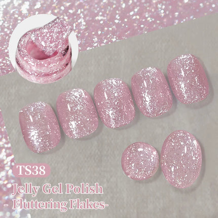 BORN PRETTY 1 Bottle 10ml Fluttering Flakes Jelly Gel Polish Semi Permanent Nail Art Manicure Soak Off LED Nail Supplies Vernis
