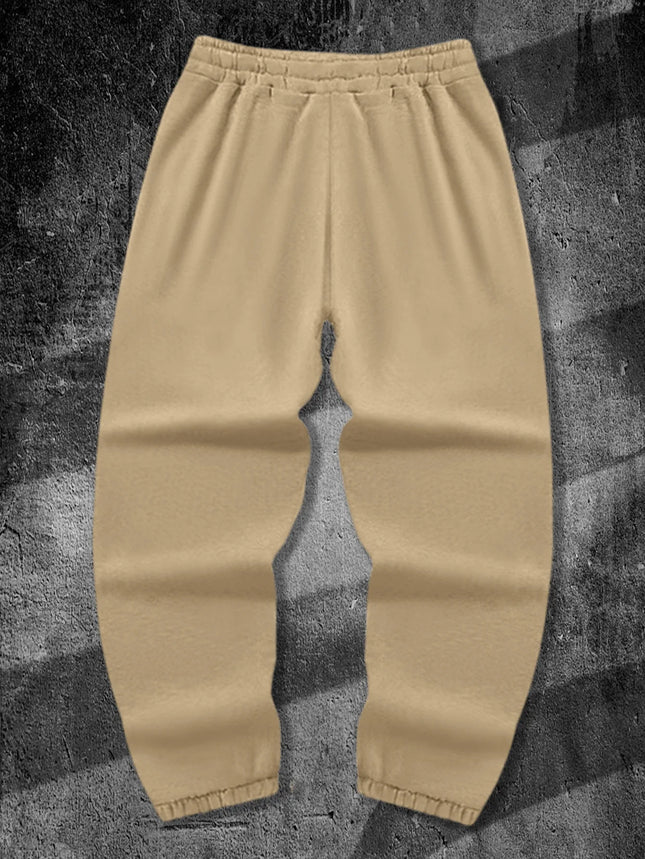 Men's Gothic Metal Skull Lightning Thorn Cross Print Sweatpants Elastic Waist Soft Dark Punk Street Hip Hop Joggers