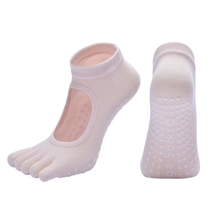 Women Five Toes Backless Yoga Socks Cotton Anti-Slip Indoor Fitness   Pilates Socks Ladies Ballet Dance Sports Socks Slipper