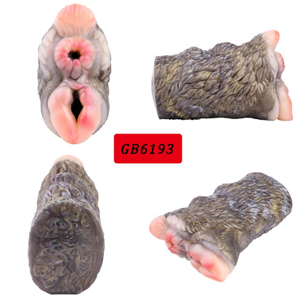 GEEBA Dual Hole Animal Pussy Man Penis Stroker Fantasy Silicone Male Masturbator Realistic Vagina Pocket Onahole Adult Sex Toys