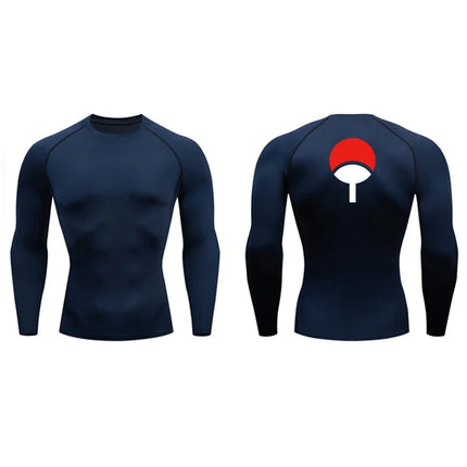 Graphic Compression Shirts for Men Athletic Quick Dry Rash Guard Stretchy Baselayers Undershirts Gym Workout Running Tshirt Tops