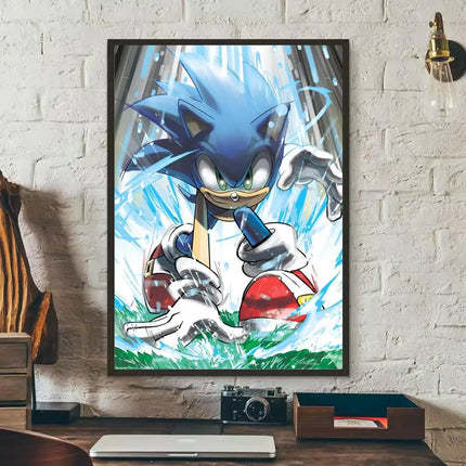 MINISO Sonic Wall Poster Removable Sticker | MINISO Sonic Poster Wall Sticker