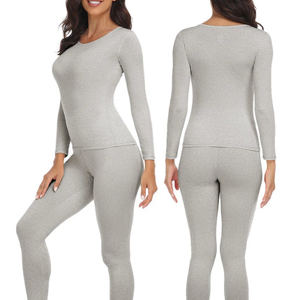 Thermal Underwear Suit for Women Long Johns Ultra-Soft Slim Base Layer Cold Weather Keep Warm Top Bottom Set of 2