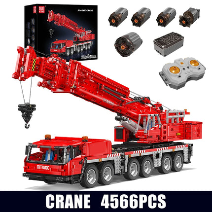 Mould King 17065 Technical Car Toys The Red Grove GMK Crane Building Block Enginerring Truck Brick Set Kids Christmas Gift