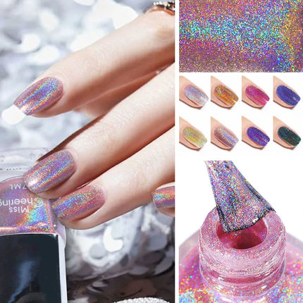 Misscheering 7ml Nail Gel Polish Glitter Laser Nail Polish Colorful Sparkling Sequins Soak Off  Varnish Nail Art Decoration