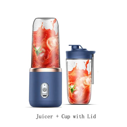 Household USB Charging Electric Juicer Juice Maker Blue/Pink Fruit Juicer Cup 400ml Smoothie Blender Milkshake