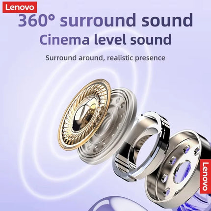 Original Lenovo TA410 TWS Panoramic Sound Effects Wireless Earbuds Ear Clip Bone Conduction With Mic Bluetooth 5.4 Headphones