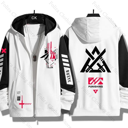 Game GRAY RAVEN：PUNISHING Gray Raven Print Hoodie Zip Up Coat Men's Hoodie Autunm Winter Man Hoodie Men's Sweatshirt