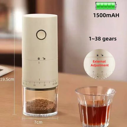 New Portable Electric Power Display Coffee Bean Grinder 38 Gears External Adjustable USB 2000mAh Household Burr Coffee Machine