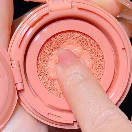 Cushion Blush Blendable Shade with Powder Puff Whitening without Sticking Long Lasting Gege Bear Makeup Blusher