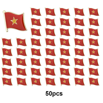 1-3-5-10-50-100pcs Vietnam Badge Brooch Natinal Lapel Pins Flag Lapel Pins Country Flag Badge