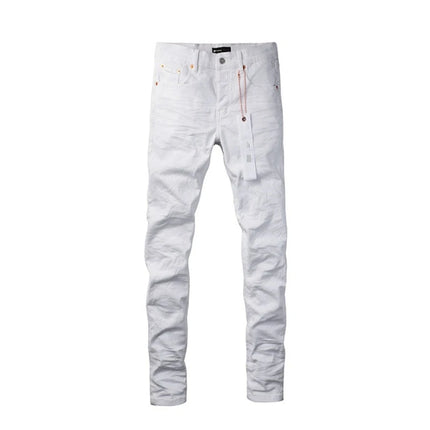 Spring New Men's White Skinny Jeans High Quality Slim Fit Trousers Streetwear Hip Hop Style Casual Fashion Stretch Denim Pants