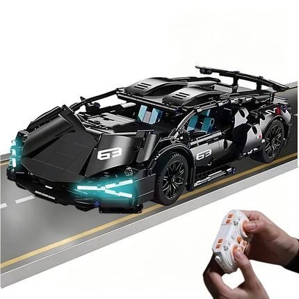 Motor Version 1:14 Scale RC Technic MOC Car,1280PCS DIY Bricks Remote Control Sports Car Building Construction Set