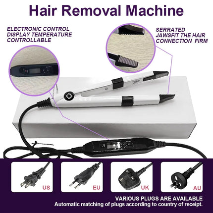 2026 UV Light Hair Extension Tool set Complete Kit with Strong Adhesive Glue And Remover Machine for V-Light Hair Extension tool
