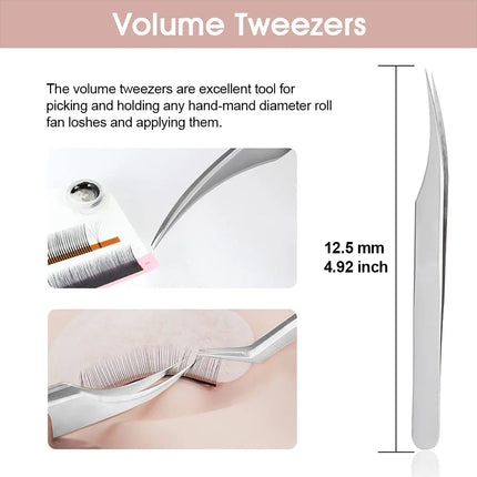 1 Pcs MASSCAKU Eyelash Tweezers Extension Stainless Steel Superhard Tweezers Non-Magnetic Professional Pincet Lashes Makeup tool