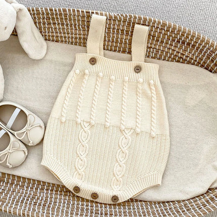 Autumn Spring Korean Style Children Knitted Clothing Suit Long Sleeved Solid Color Cardigan+Jumpsuit Infant Baby Clothes Set