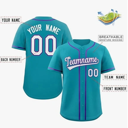 Personalize Men Women Youth Baseball Jersey Customize Button Down Sports Tee Laser Printed Sublimation Letter Number Big Size