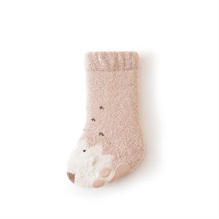 Lawadka Winter Newborn Baby Girl Boy Socks Anti Slip Coral Fleece Toddler Socks For Girls Boys Thick Warm Infant Baby Sock 0-3Y