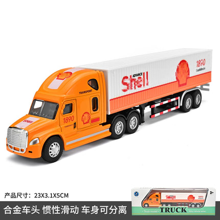 Alloy Car Model Container Transport Truck Engineering Trailer Toy Car Gift Display Collection