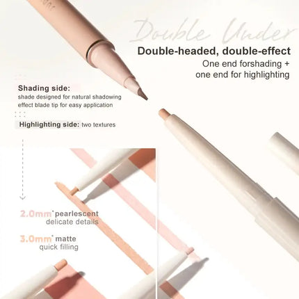 Judydoll Dual-Ended Contour Under Eye Pen Matte Shimmer Soft Nude Fine Flash  Smudge-Proof Lasting Natural Brightening