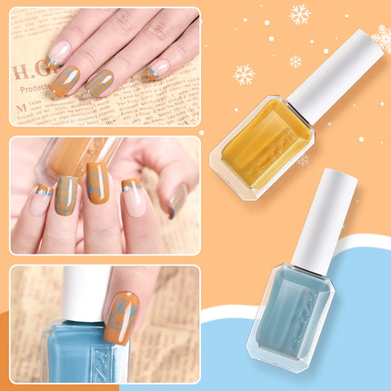11ml Nail Stamping Polish Set Gold Silver Black White Nail Art Printing Varnish for Nail Stamp Plate Design Manicure Paint Oil