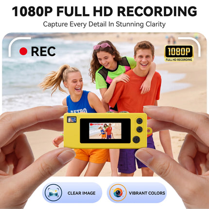 1080P Full HD Digital Camera with Built-in Flashlight 21 Creative Filters Mini Portable Camera for People Photography Gifts