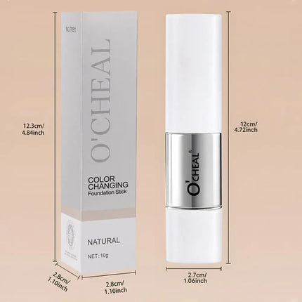O'CHEAL Temperature Changing Foundation Stick Facial Coverage Blemishes Pores Double-Headed Face Matte Makeup Foundation Cream