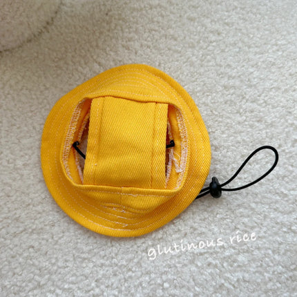 Spring Summer Cotton Cat Hat With Ear Holes For Sphynx Hairless Cats Solid Color Devon Rex Sunscreen Tie Dye Adjustable Hats