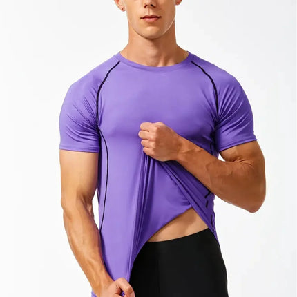 Men's T-Shirt Running Sport T Shirt Men Compression Top Tee Fitness Quick Dry Tight Training Gym Sport Running Shirts Men Jersey
