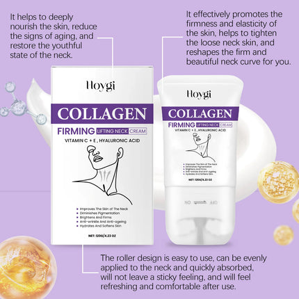 Roll-On Neck Firming Cream - Hydrating Nourishing Massage Lotion for Smooth, Lifted & Youthful Supple Neck Skin