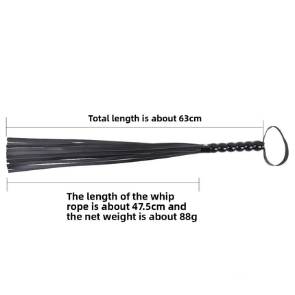Red Beaded Handle Leather Flogger BDSM Bondage Whip Spanking Paddle Slave Role Play Gear Adult Sex Toy for Women Men Couples
