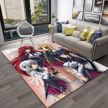 High School DxD Sexy Girl Cartoon 3D Carpet Rug for Home Living Room Bedroom Sofa Doormat Decor, Kids Area Rug Non-slip Floor Mat