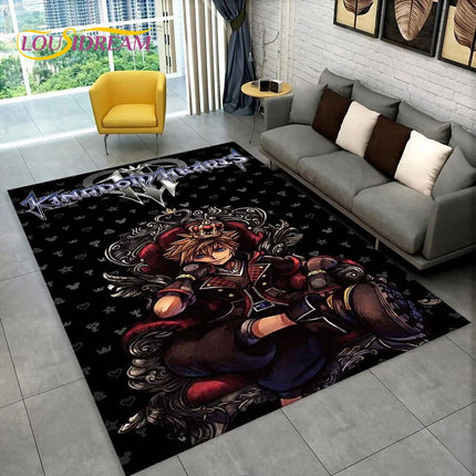 3D Cartoon Kingdom Hearts Game Carpet Rug for Home Living Room Bedroom Sofa Doormat Decor,kids Play Area Rug Non-slip Floor Mat