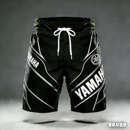2026 Summer Trendy Yamaha Black and White Pocket Shorts for Men and Women Fashionable Casual Motorcycle Cycling Sports Shorts