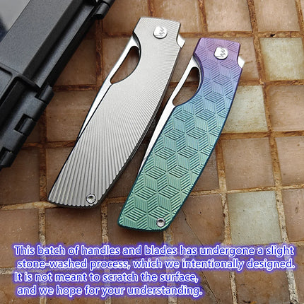 JUFULE New Cedar Step Milled Blade Utility Folding Knife Titanium Handle Ceramic Bearings 154CM Kitchen Outdoor EDC Camping Tool