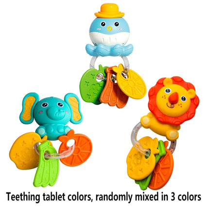 Baby Teething Rattle Toy, an Early Education Toy That Helps Develop Hand-Eye Coordination, Featuring Cute Cartoon Designs Like L