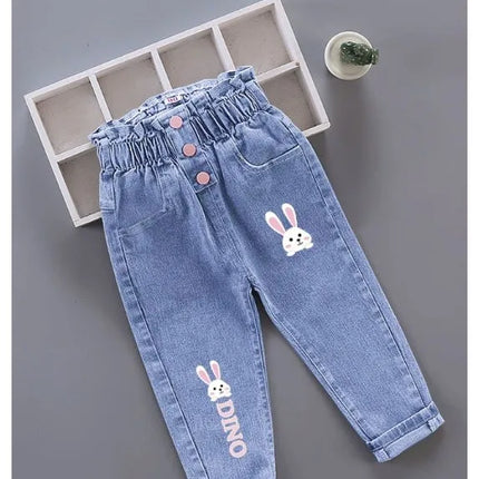 Girls' Pants Kids' Clothes Children's Jeans Cowboy Denim Pants Spring Autumn Fashion Clothing Streetwear Casual Harajuku