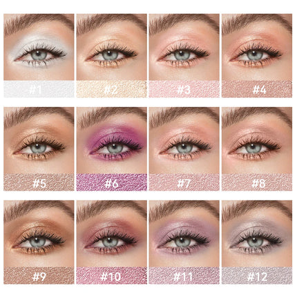 12Colors Metallic Eyeshadow Pencil Glitter Silkworm Liner Pen Highlighter Long Lasting Gold Blue Cream Eye Shadow Stick Makeup