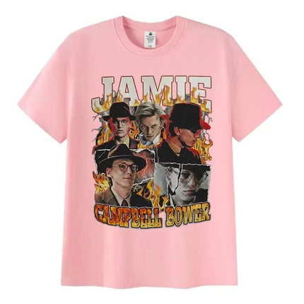 Vintage Fashion Classic Gothic Clothing Limited Actors Jamie Campbell Bower Graphic Print T-shirt Casual Cotton T-shirt Unisex