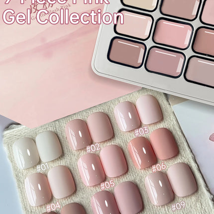 9Colors Pink Patting Glue Smudge Canned High Saturation Popular Semi-Solid Nail Polish Glue Nail Salon Special