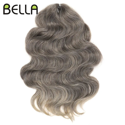 BELLA 24 inch Body Wave Crochet Hair 3PCS Synthetic Hair Braids Fake Hair Ombre Blonde Brown Natural Braiding Hair Extensions
