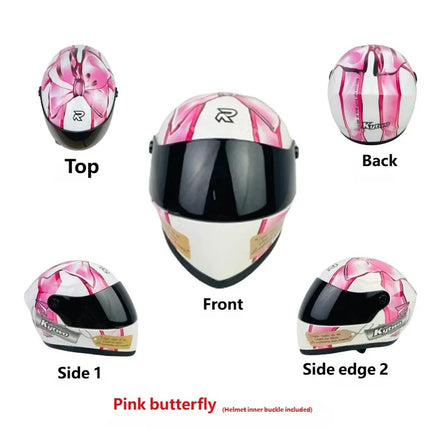 Pet Helmet for Cat Small Dog Pink Butterfly Pattern ABS Buckle Adjustable Strap Outdoor Riding Travel Safety Hat Photo Prop