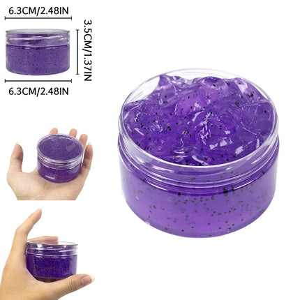 120ml DIY Scented Clear Glitter Slime Kit, Stretchy & Non-Sticky Crystal Slime Pack for Kids Teens, Ideal Anti Stress Toys
