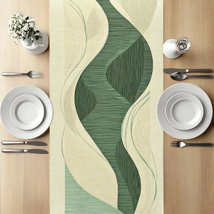 Nordic Style 2D Flat Printed Linen Table Runner Abstract Leaves Table And Kitchen Linens Home Decor Items Party Home Decor