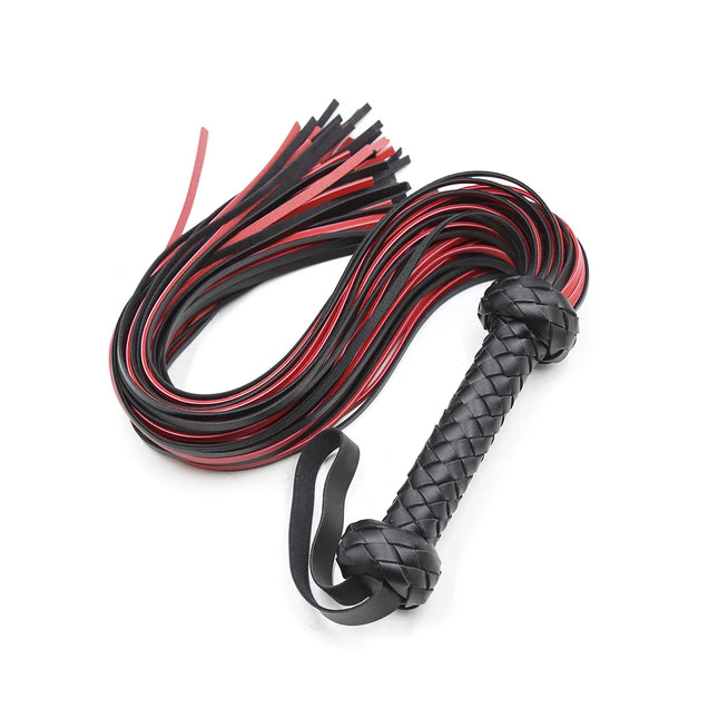 PU Leather Flogger Whip Braided Handle BDSM Spanking Slapper Sex Whip for Women Queen Training Slave SM Adult Games Fetish Toy