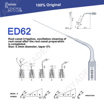 Woodpecker Tips DTE Dental Ultrasonic Endo Scaler Tips Scaling Tips Fit EMS UDS NSK SATELEC Scaler Handpiece Dentistry Tools
