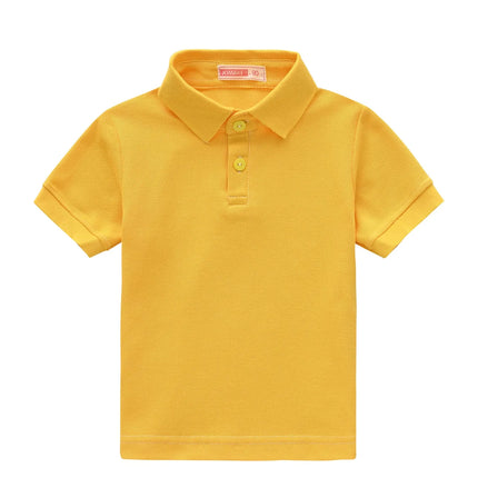 4-Piece Set Summer Boys & Girls Solid Color Short Sleeve T-Shirt Tops, Children's Fashion Collar Short Sleeve Class Uniform